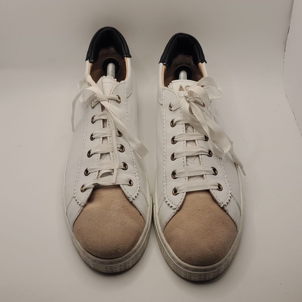 AGL Sade Womens EU 39 US 9 Low Top Sneakers Ivory Tan Black Euro Boho Streetwear